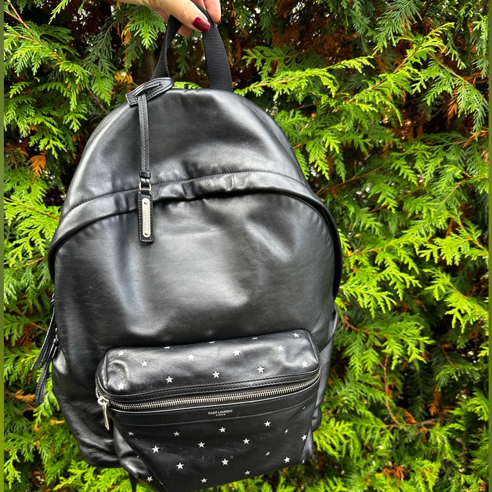 Saint Laurent
Men's Black Ysl City Star Embossed Backpack leather unisex